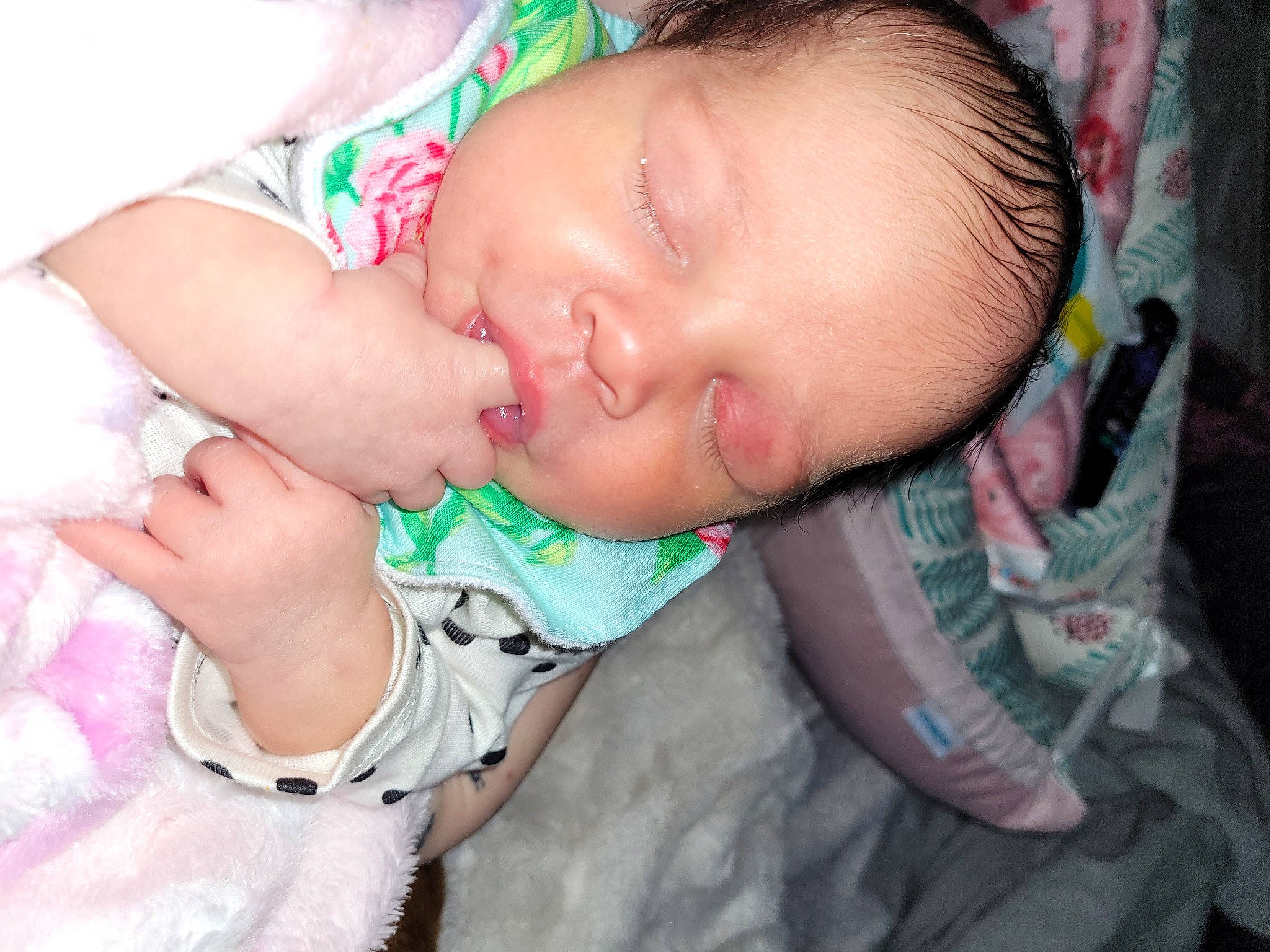 Alondra is registered to the contest to win money with this photo: baby, baby_products, baby_sleeping, baby_toddler_clothing, bedtime, cheek, child, comfort, eyelash, gesture, happy, iris, mouth, nail, nose, pattern, person, skin, sleep, thumb