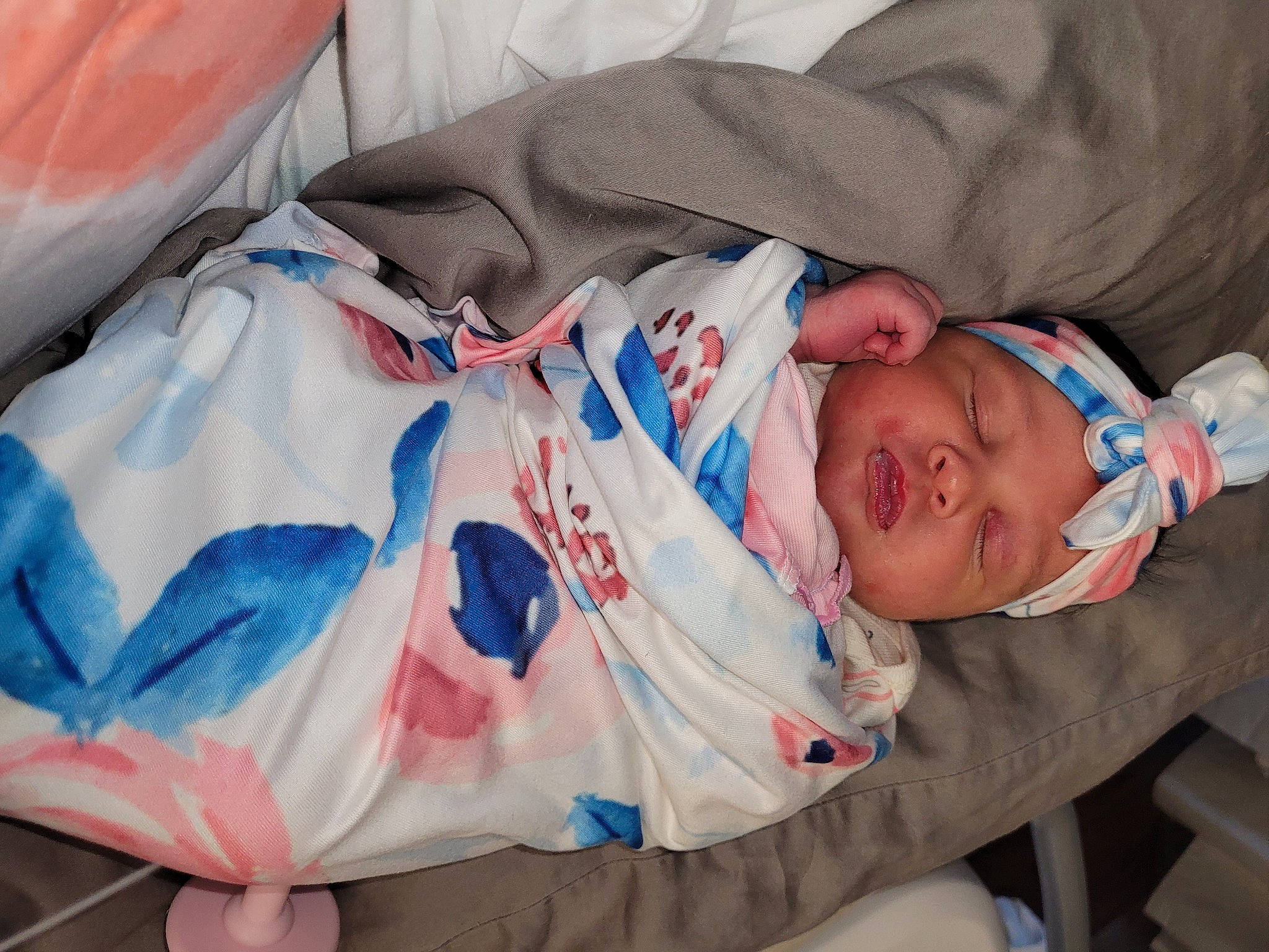 Alondra is registered to the contest to win money with this photo: baby, baby_products, baby_toddler_clothing, bedtime, carmine, child, comfort, headwear, linens, nap, person, room, sleep, toddler