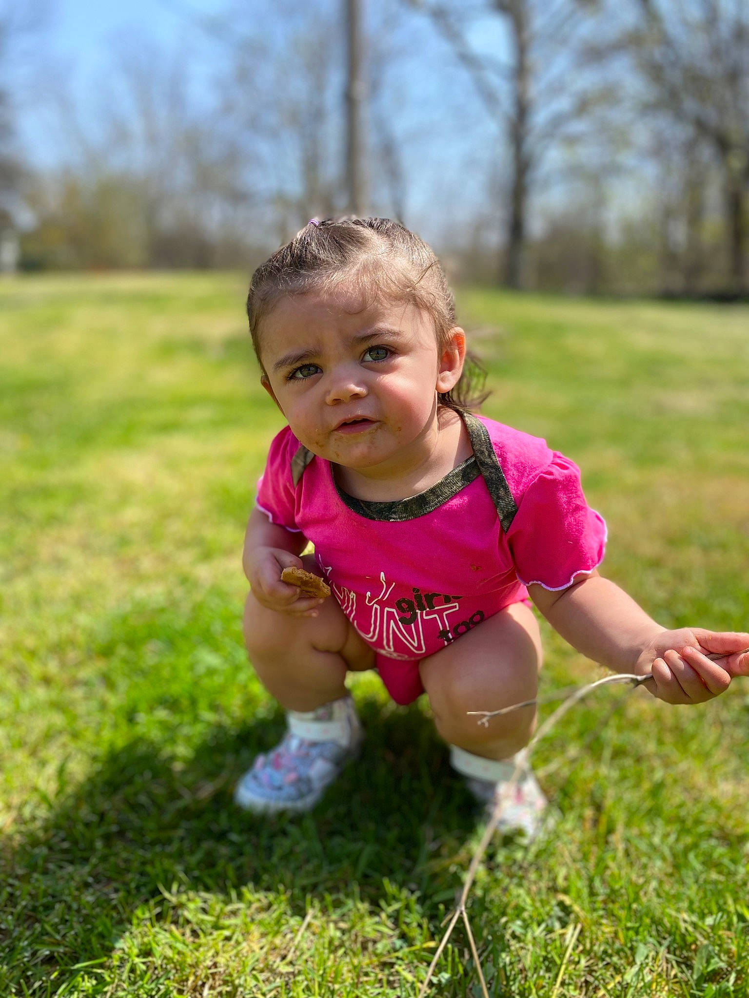 Aniyah joined the competition — help win amazing prizes! baby, baby_toddler_clothing, dress, eye, footwear, grass, grass_family, grassland, hair, happy, head, leg, leisure, meadow, people_in_nature, person, plant, shorts, sneakers, toddler