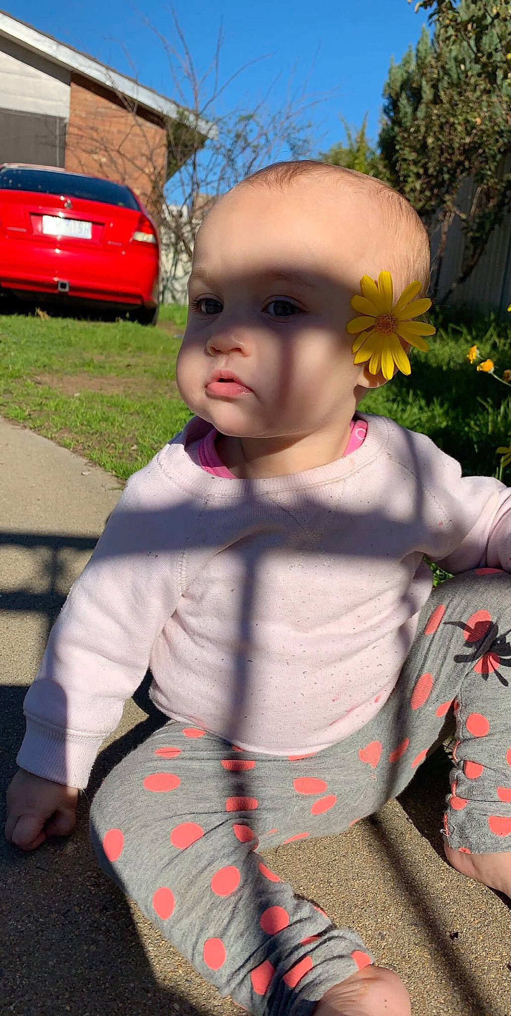 Khaila joined the competition — help win amazing prizes! car, child, grass, head, headwear, person, pink, plant, play, toddler