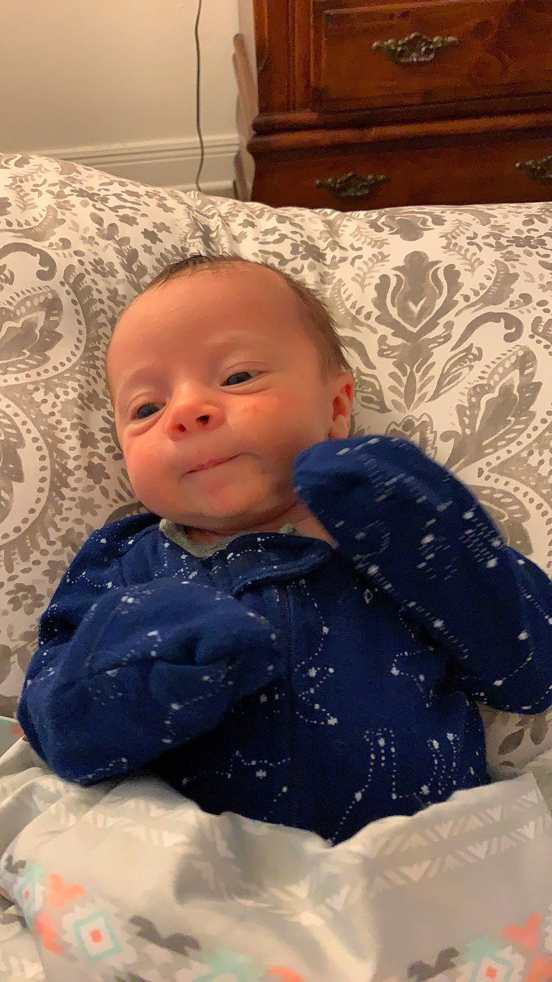 Hayden joined the competition — help win amazing prizes! baby, cheek, child, ear, eye, face, forehead, head, mouth, nose, person, sitting, skin, smile, toddler