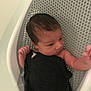 Nova is registered to the contest to win money with this photo: baby, infant, towel, bath, bathtub, skin, water, newborn, person, child, head, face, hair, arm, hand, white, black, plastic, bathroom, baby_bath_seat