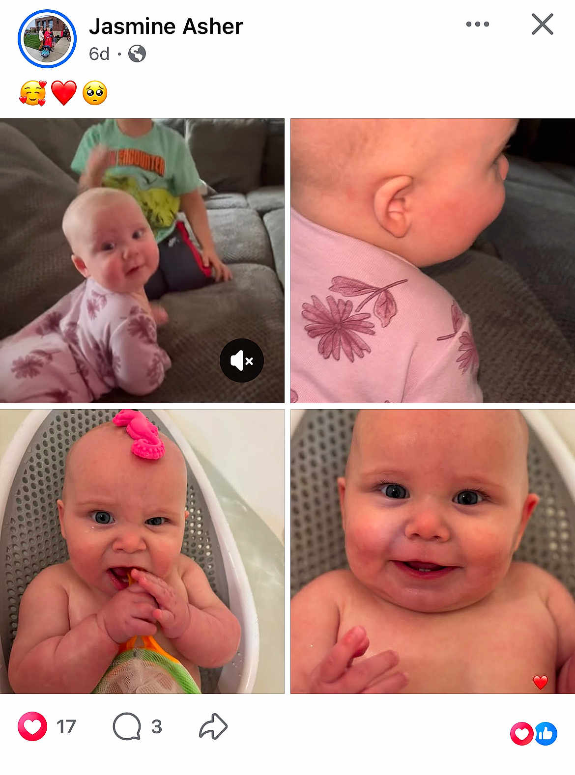 Marcy joined the competition — help win amazing prizes! baby, child, infant, smiling, chewing, bathtub, pajamas, flower_pattern, home_interior, couch, sibling, cute, portrait, happy, closeup, skin, head, hand, seat, baby_bath