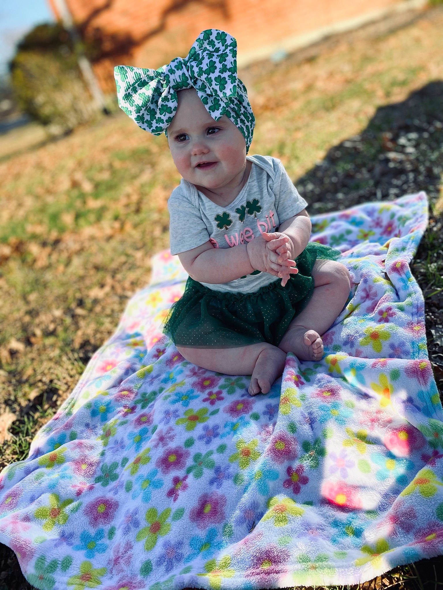 Mckenna joined the competition — help win amazing prizes! baby_toddler_clothing, beauty, dress, face, fun, grass, green, happy, headwear, leaf, leisure, magenta, pattern, people_in_nature, person, pink, plant, purple, recreation, sleeve