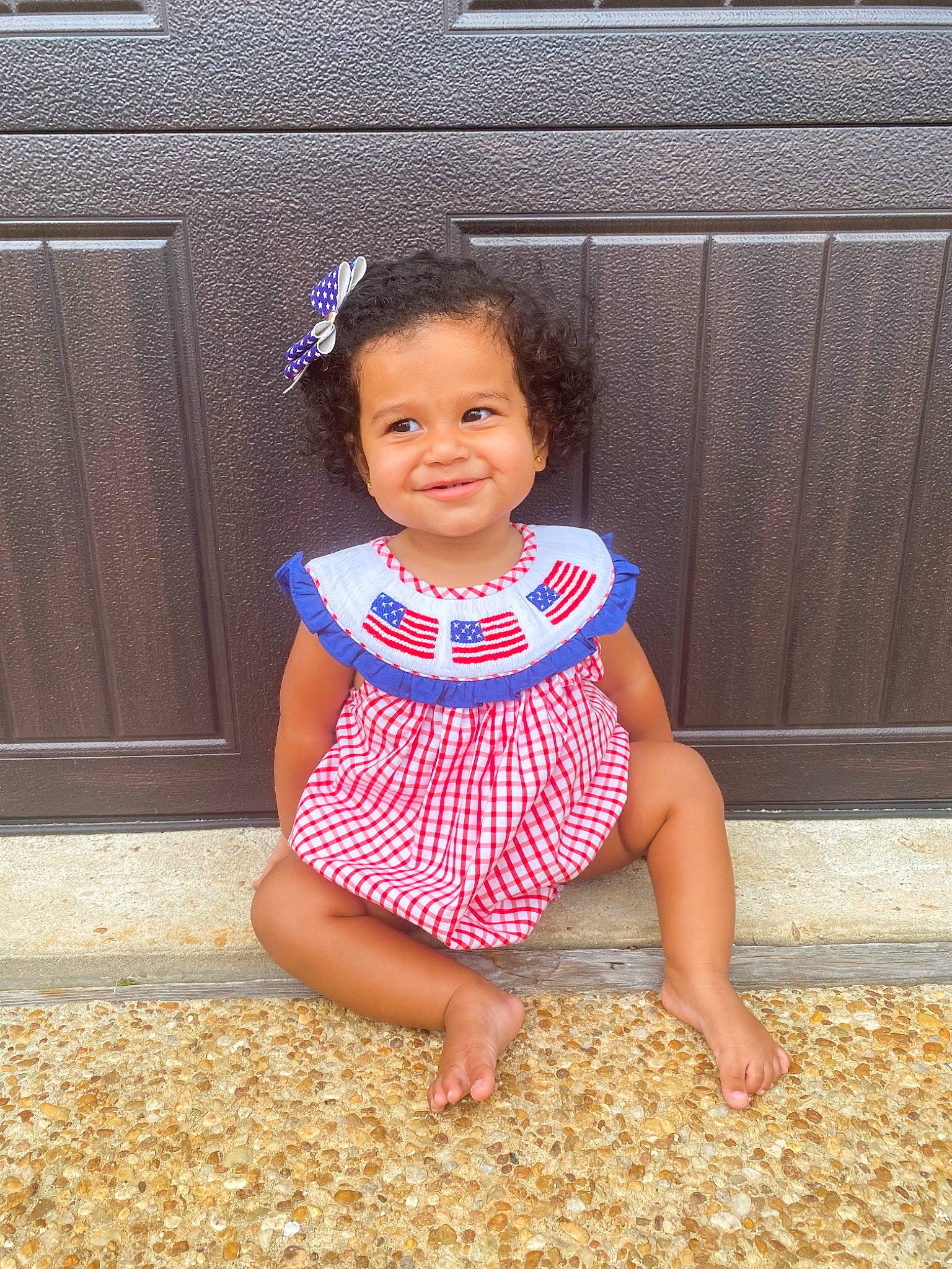 Laiken joined the competition — help win amazing prizes! baby_toddler_clothing, chin, dress, face, finger, gesture, grass, hand, happy, head, joy, leg, mammal, people, people_in_nature, person, skin, sleeve, smile, standing