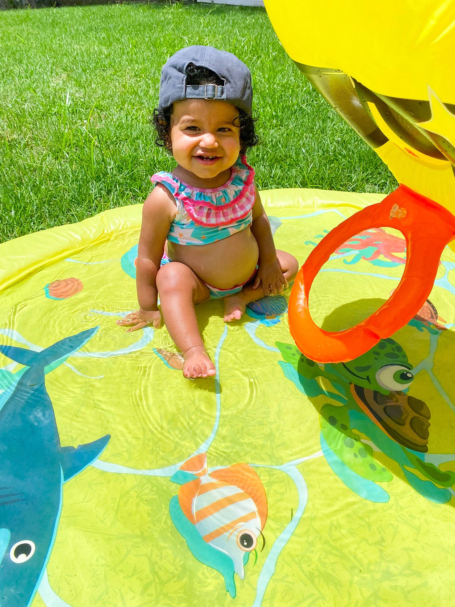 Laiken joined the competition — help win amazing prizes! art, baby, beauty, blue, child, fish, fun, grass, green, happy, headwear, joy, leisure, people_in_nature, person, play, public_space, recreation, smile, summer