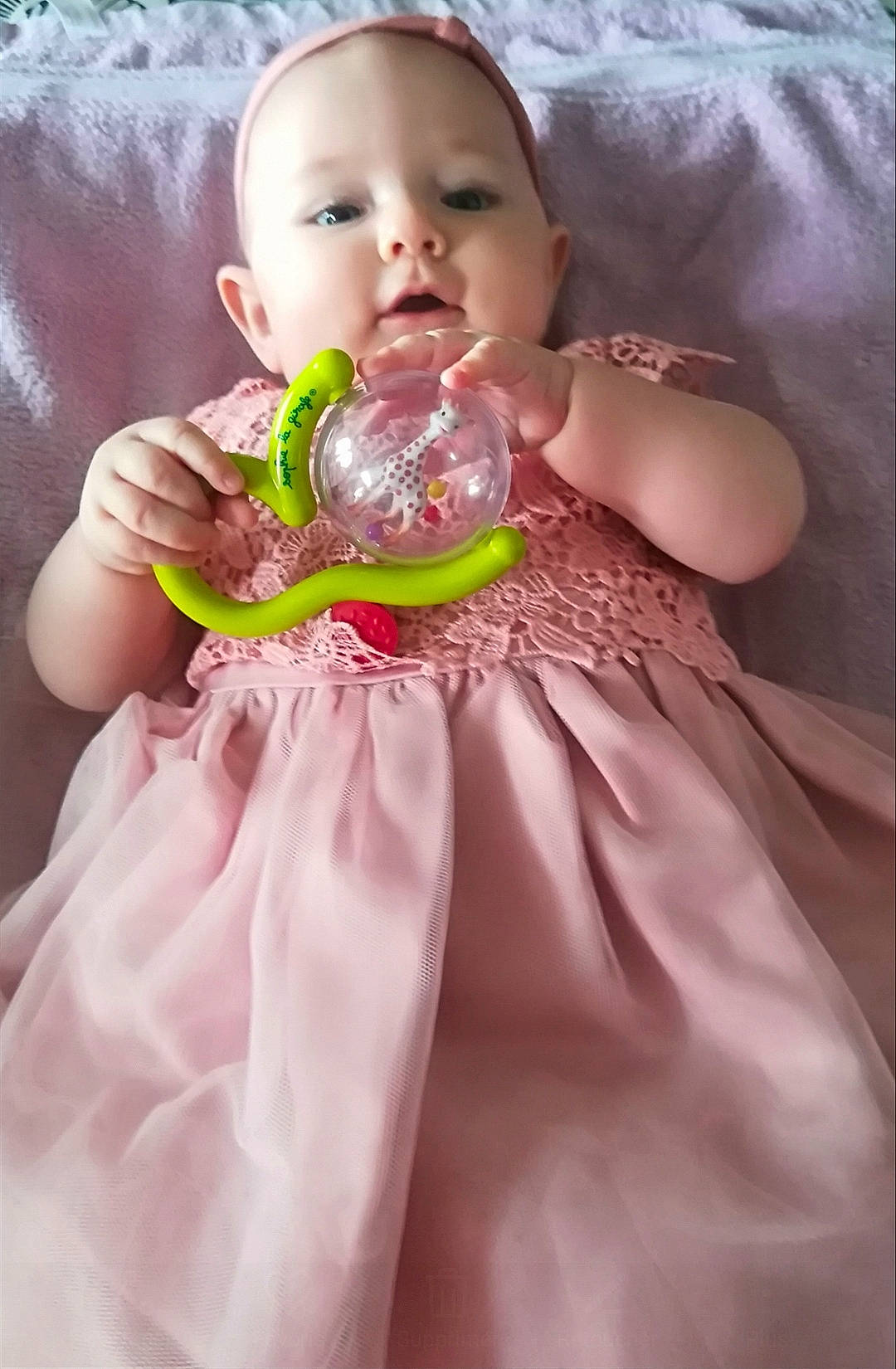 Olivia participe au concours pour gagner de l'argent avec cette photo : baby, child, dress, person, pink, product, skin, smile, sweetness, toddler