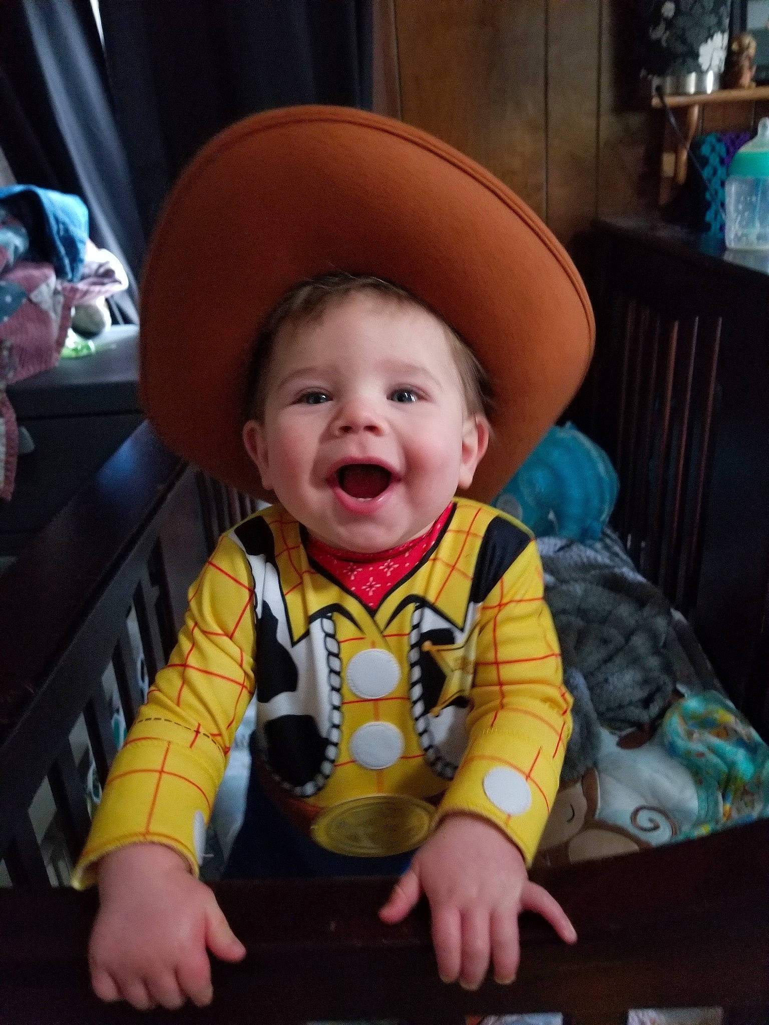 Macsen joined the competition — help win amazing prizes! baby, baby_laughing, cheek, child, cool, facial_expression, fun, happy, hat, head, headgear, laugh, person, skin, smile, toddler, yellow