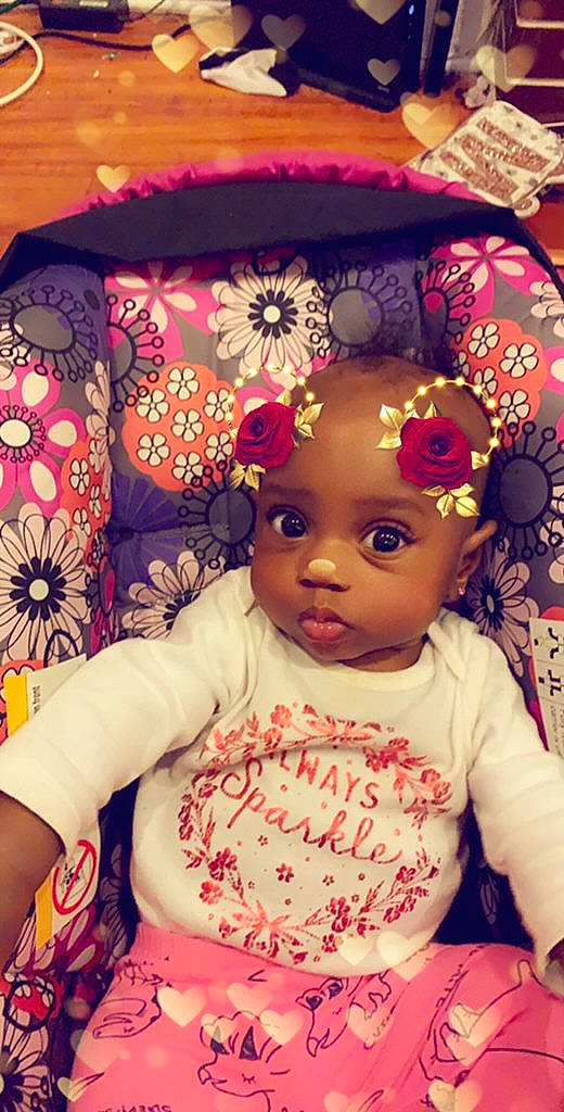 Aminah joined the competition — help win amazing prizes! baby, cheek, child, hair_accessory, head, person, pink, toddler