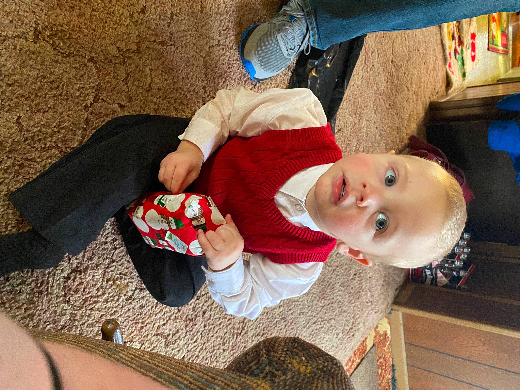 Zaydin joined the competition — help win amazing prizes! baby, baby_products, baby_toddler_clothing, child, comfort, elbow, finger, fun, happy, hat, headgear, human_leg, lap, leisure, mouth, person, play, sitting, smile, toddler