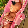 Elatia Jane is registered to the contest to win money with this photo: baby, blanket, bouncer, butterfly, child, clothing, face, floral, garden, infant, insect, nature, outdoor, photography, pink, portrait, profile, reclining, sitting, sunlight