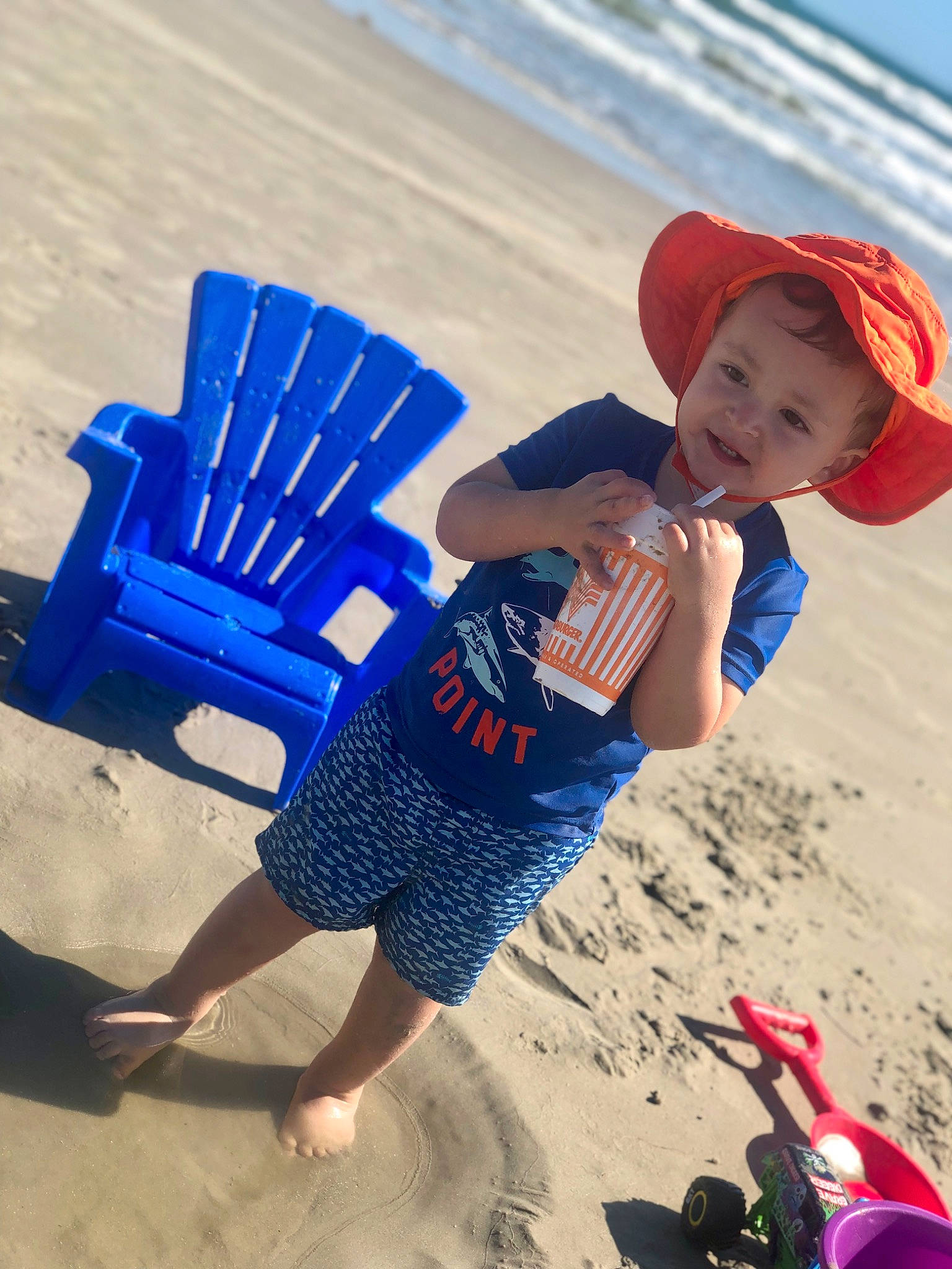 Kabel joined the competition — help win amazing prizes! azure, beach, blue, body_of_water, electric_blue, fun, happy, hat, leisure, morning, natural_environment, outdoor_furniture, people_in_nature, people_on_beach, person, sand, summer, sun_hat, sunlight, toddler