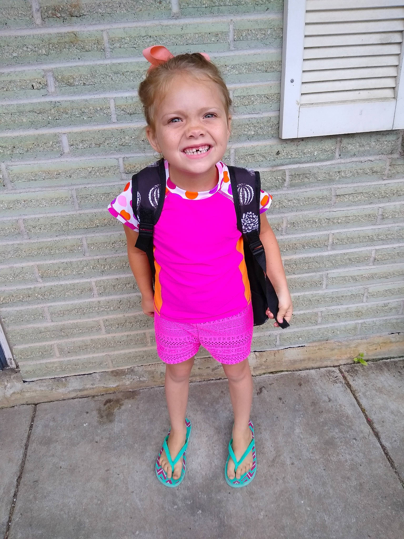 Kaysen joined the competition — help win amazing prizes! baby_toddler_clothing, child, dress, joy, neck, person, personal_protective_equipment, pink, shoulder, skin, smile, summer, t_shirt, toddler, vacation