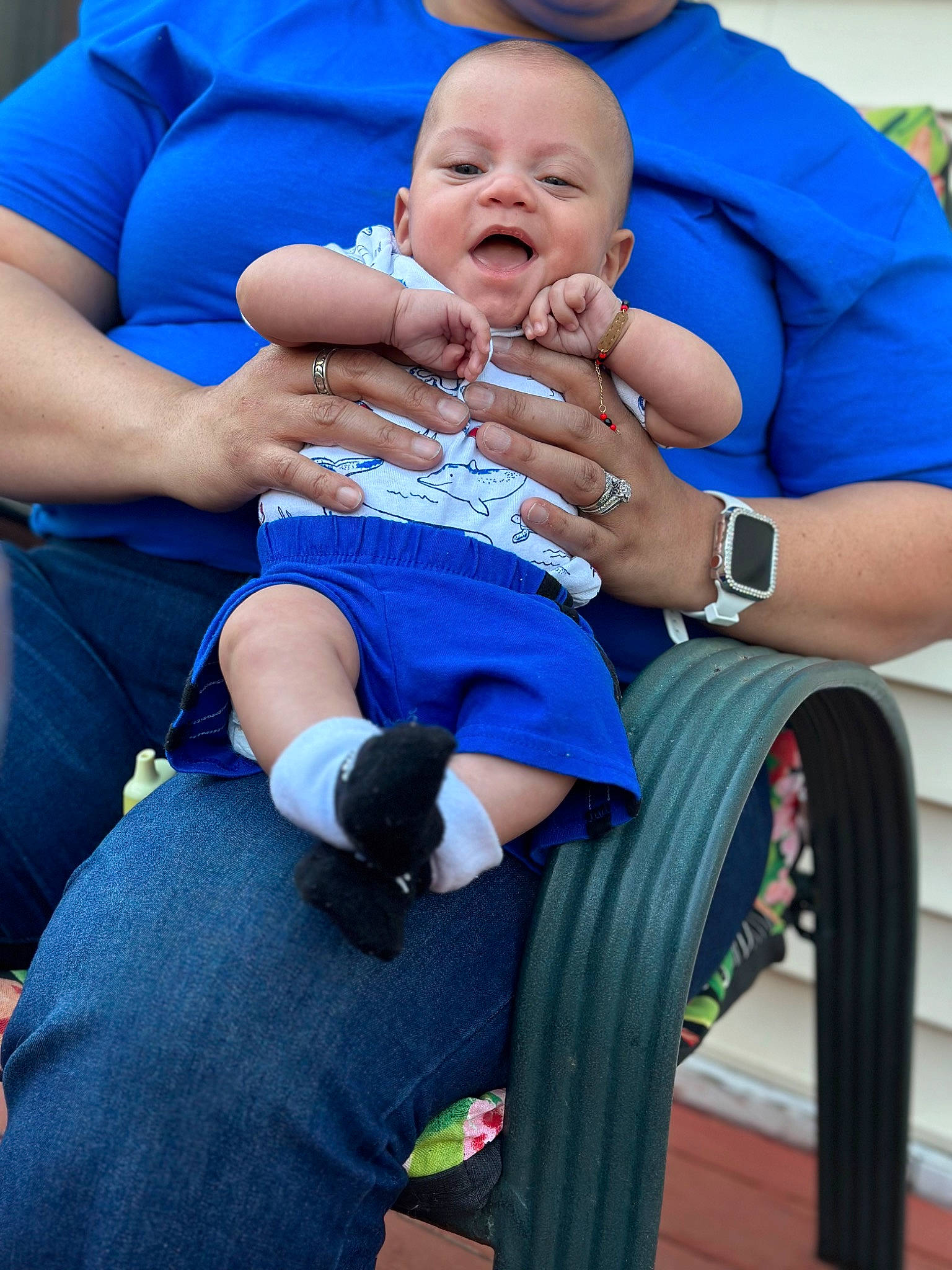 Gabriel joined the competition — help win amazing prizes! arm, automotive_tire, azure, baby, bicycle_tire, blue, chair, clothing, electric_blue, finger, gesture, happy, hat, lap, person, product, tire, toddler, watch, wheel