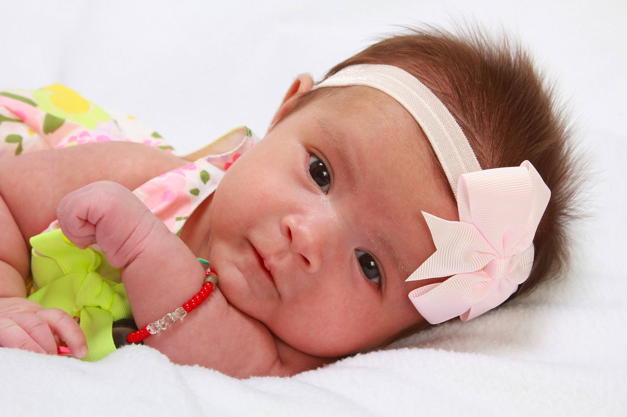 Celeste joined the competition — help win amazing prizes! baby, beauty, cheek, child, close_up, ear, eye, face, hair_accessory, head, headband, headgear, lip, mouth, nose, person, photography, pink, skin, sweetness