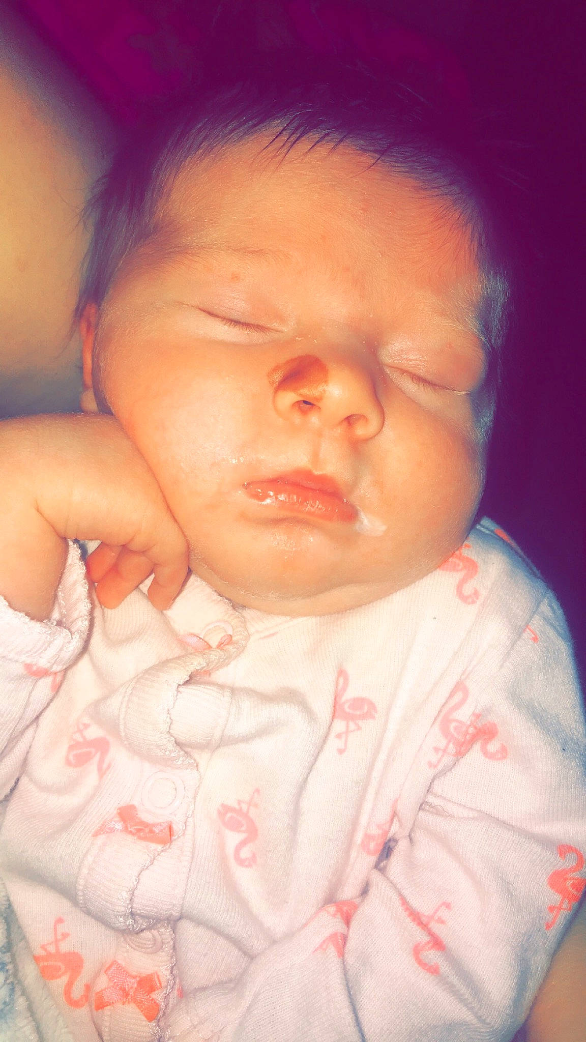 Ayden is registered to the contest to win money with this photo: baby, cheek, child, chin, ear, eye, face, facial_expression, forehead, head, lip, mouth, nose, person, pink, skin, sleep, smile, toddler