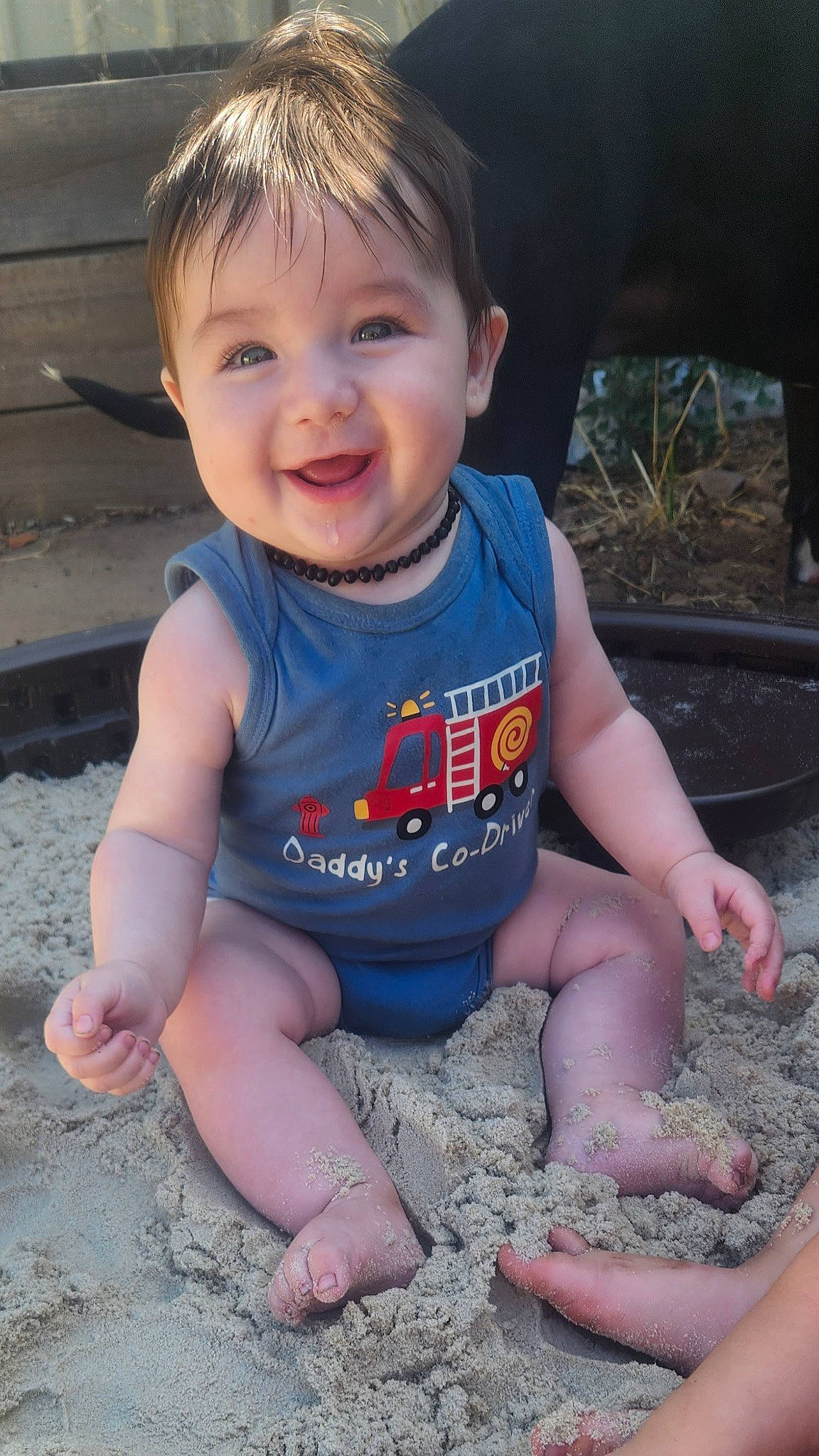 Lincoln joined the competition — help win amazing prizes! baby_toddler_clothing, cheek, child, finger, grass, hand, happy, head, human_body, human_leg, joy, lip, mouth, nose, person, sitting, skin, smile, t_shirt, thigh