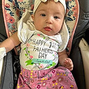 Lilyana is registered to the contest to win money with this photo: adorable, baby, bow, car_seat, celebration, child, clothing, cute, eyes, face, family, floral_pattern, happy, headband, holiday, infant, love, pink_pants, portrait, sitting
