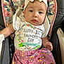 adorable, baby, bow, car_seat, celebration, child, clothing, cute, eyes, face, family, floral_pattern, happy, headband, holiday, infant, love, pink_pants, portrait, sitting
