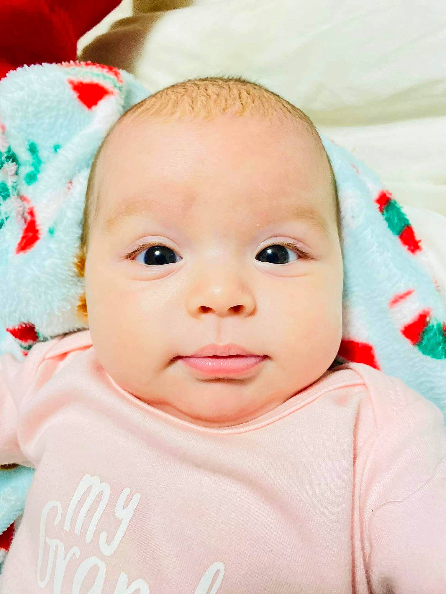 Ailani joined the competition — help win amazing prizes! baby, baby_toddler_clothing, cheek, child, close_up, event, eyelash, face, fun, happy, head, linens, nose, person, pink, skin, sleeve, smile, t_shirt, toddler