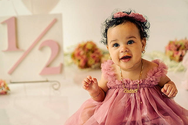 Kayleigh joined the competition — help win amazing prizes! baby, baby_toddler_clothing, cheek, day_dress, dress, embellishment, event, flash_photography, fun, gesture, happy, headband, headpiece, iris, joy, magenta, person, pink, skin, sleeve