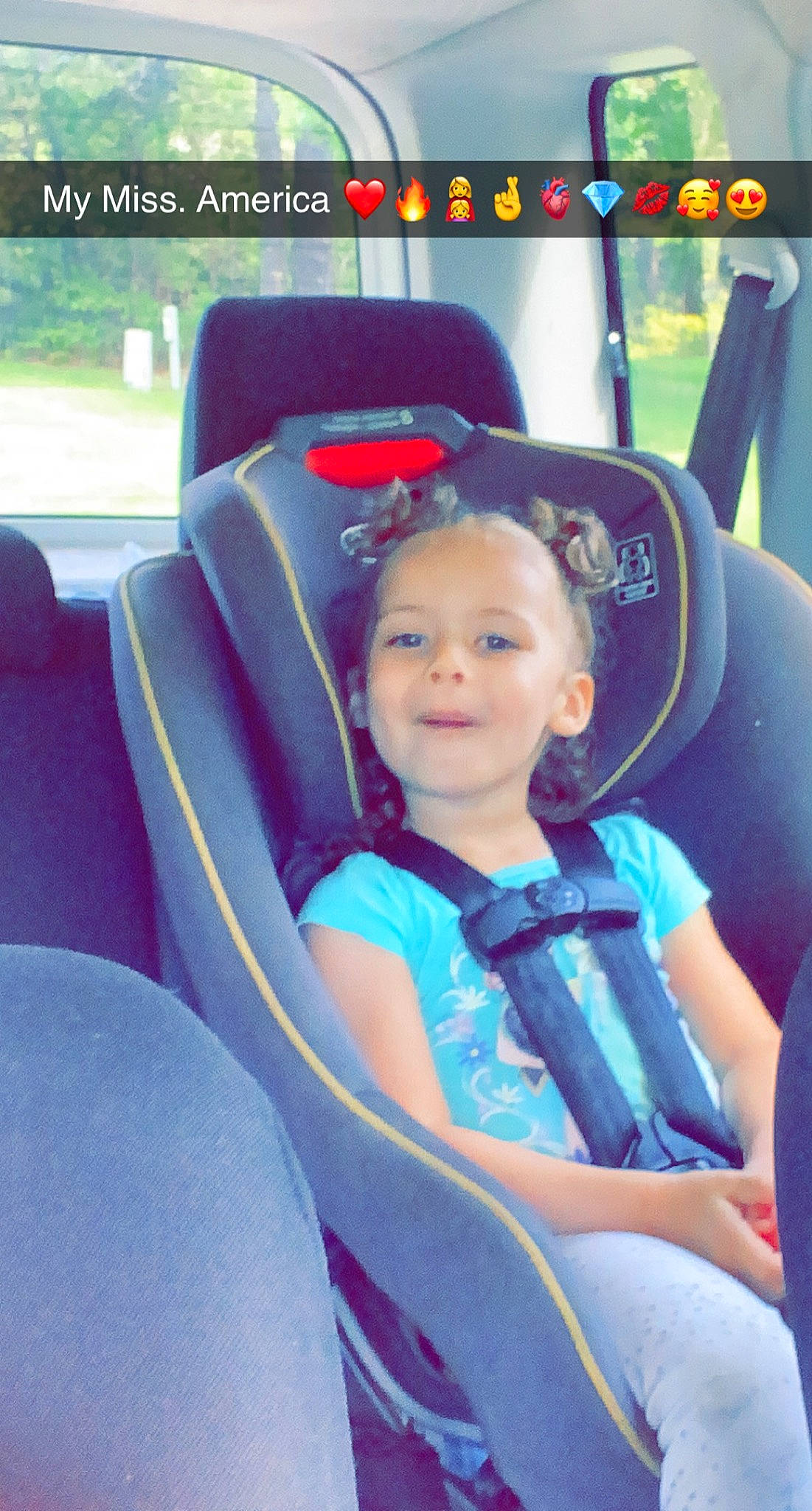 Avianna joined the competition — help win amazing prizes! auto_part, automotive_design, car_seat, car_seat_cover, comfort, cool, electric_blue, facial_expression, fun, happy, head, leisure, motor_vehicle, person, recreation, smile, steering_wheel, toddler, travel, vehicle