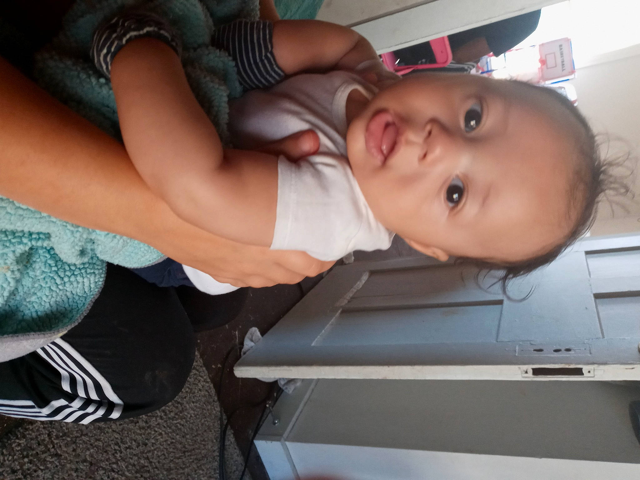 Za'Montae is registered to the contest to win money with this photo: baby, baby_products, baby_toddler_clothing, bracelet, child, comfort, elbow, eye, eyelash, mammal, nail, nose, person, toddler, wrist