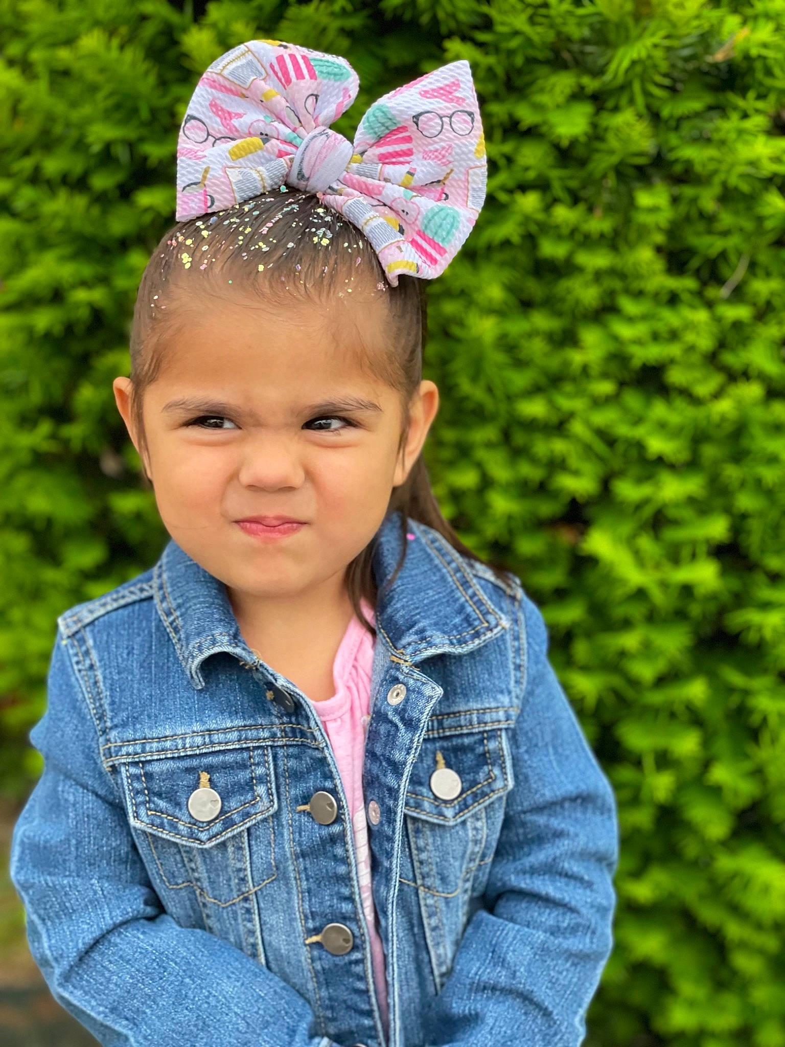 Lilliana joined the competition — help win amazing prizes! butterfly, cap, cool, costume_hat, denim, electric_blue, eye, facial_expression, grass, happy, head, headgear, headpiece, insect, leaf, leisure, person, pollinator, sleeve, smile