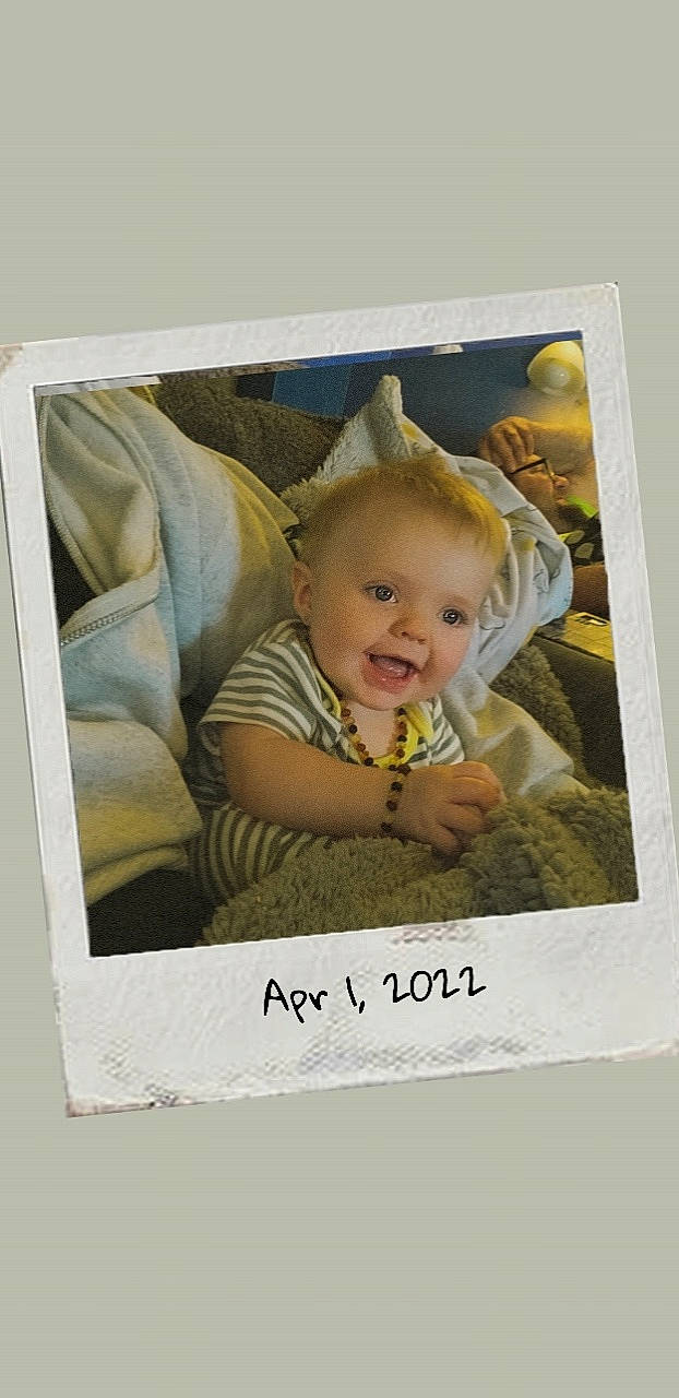 Finnley joined the competition — help win amazing prizes! art, baby, baby_laughing, baby_toddler_clothing, cheek, child, face, greeting_card, handwriting, happy, paper_product, pattern, person, photo_caption, photographic_paper, picture_frame, rectangle, room, smile, stock_photography