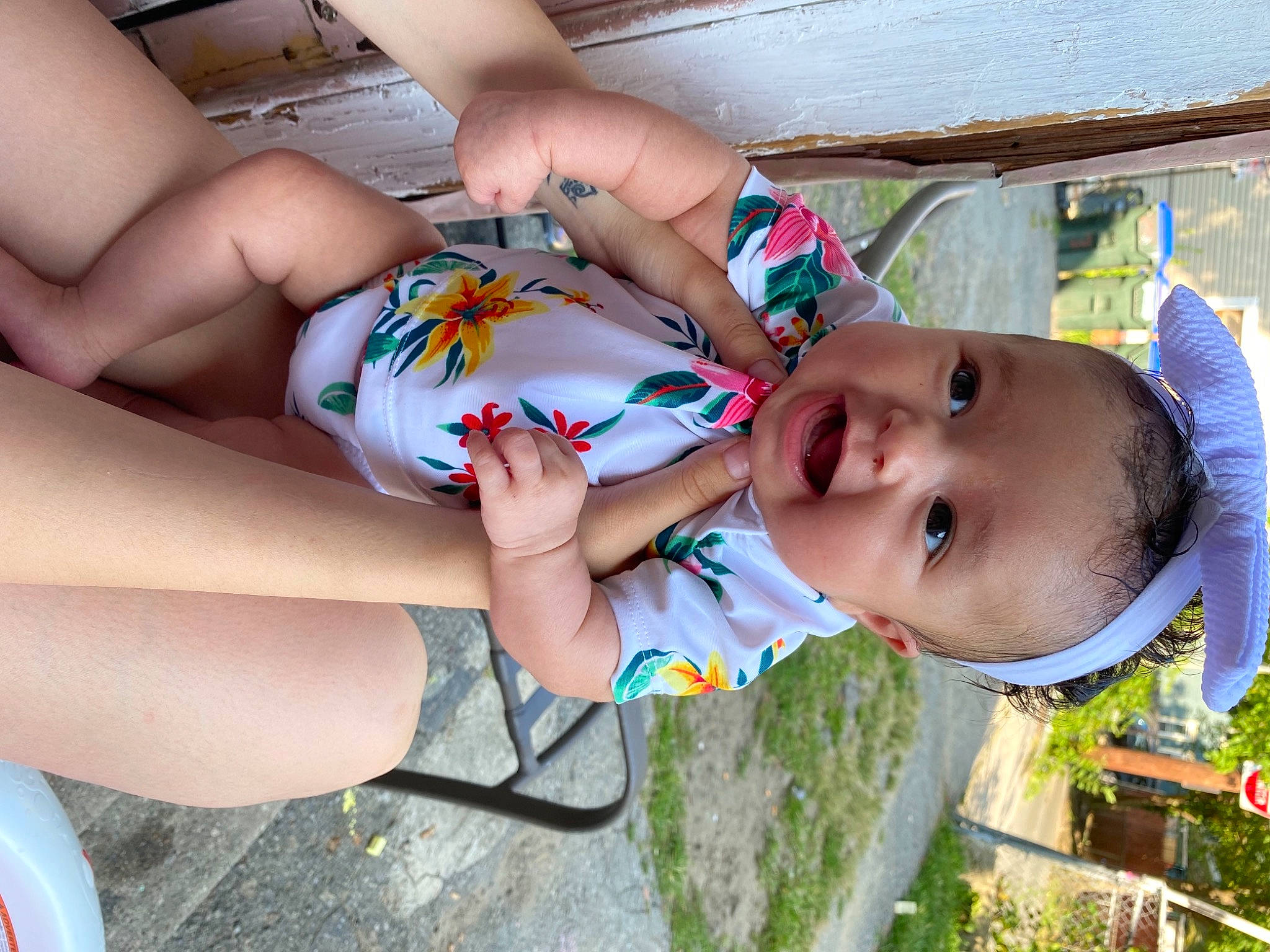 Estella joined the competition — help win amazing prizes! baby, baby_toddler_clothing, child, finger, foot, fun, grass, hand, happy, human_leg, leisure, mouth, nail, people_in_nature, person, skin, summer, swimwear, thigh, thumb
