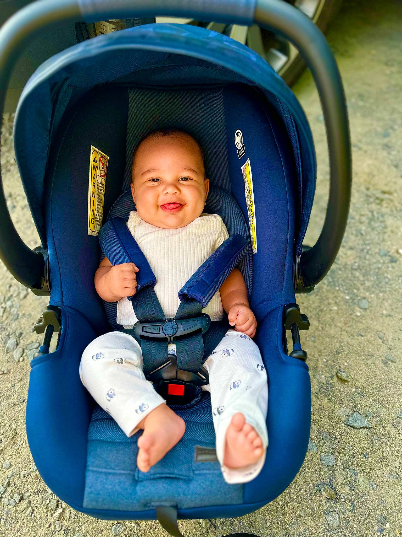 Semaj is registered to the contest to win money with this photo: azure, baby, baby_carriage, baby_products, baby_toddler_clothing, blue, car_seat, comfort, electric_blue, eye, face, fun, head, joy, leisure, person, photograph, product, smile, toddler