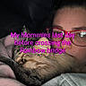 My Mommies joined the competition — help win amazing prizes! person, cat, glasses, tabby_cat, close_up, face, snuggling, blanket, cozy, indoor, emotional, sad, comfort, pet, animal, love, affection, resting, portrait, text_overlay