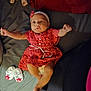 Annilynn joined the competition — help win amazing prizes! baby, infant, dress, headband, footwear, crochet, handmade, lying_down, curious, indoors, blanket, pillow, fabric, soft, cute, child, person, small, cozy, comfortable