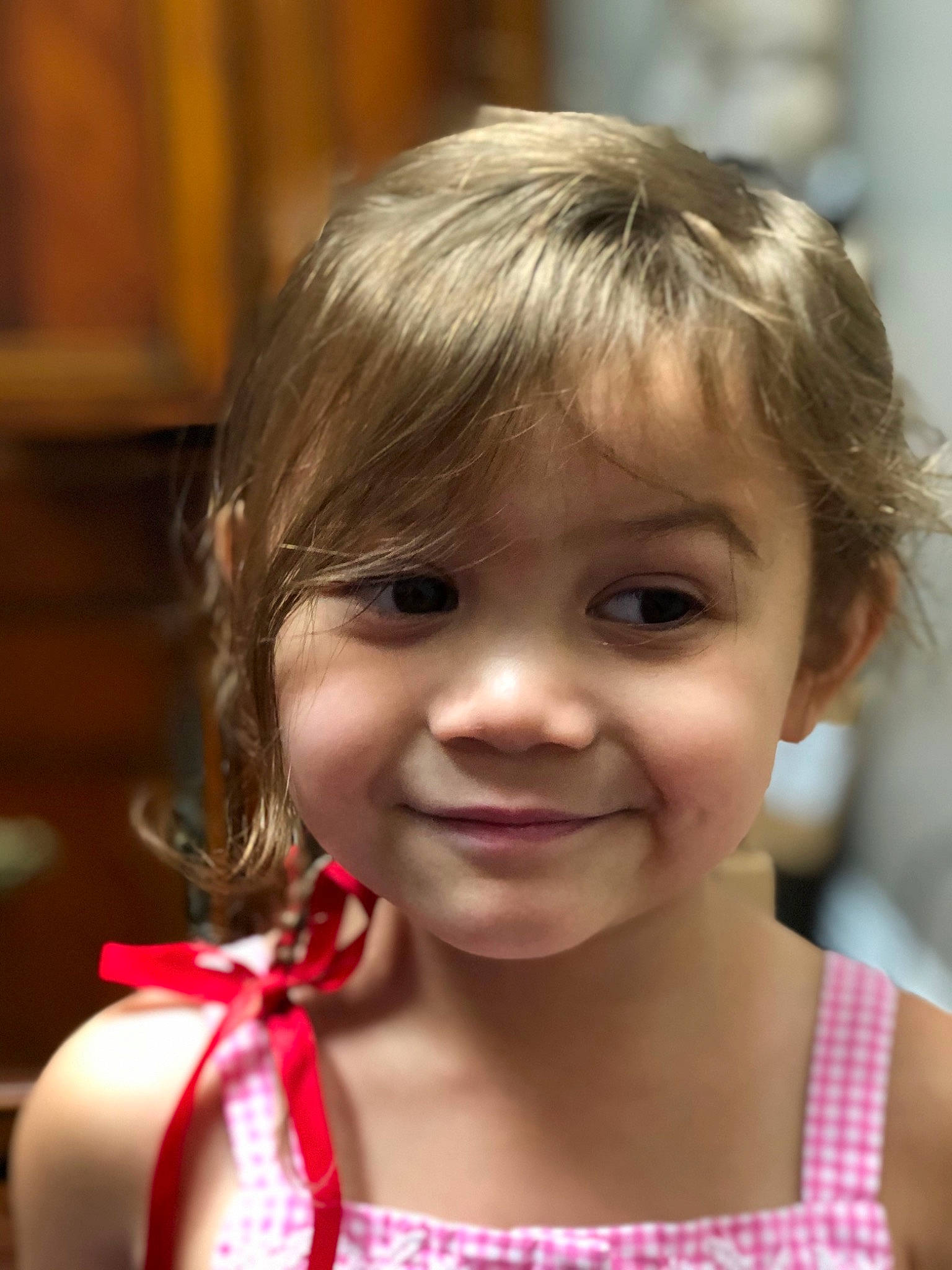 Emily is registered to the contest to win money with this photo: bangs, blond, cheek, child, chin, ear, eye, eyebrow, eyelash, fun, happy, iris, joy, layered_hair, lip, long_hair, neck, nose, person, skin