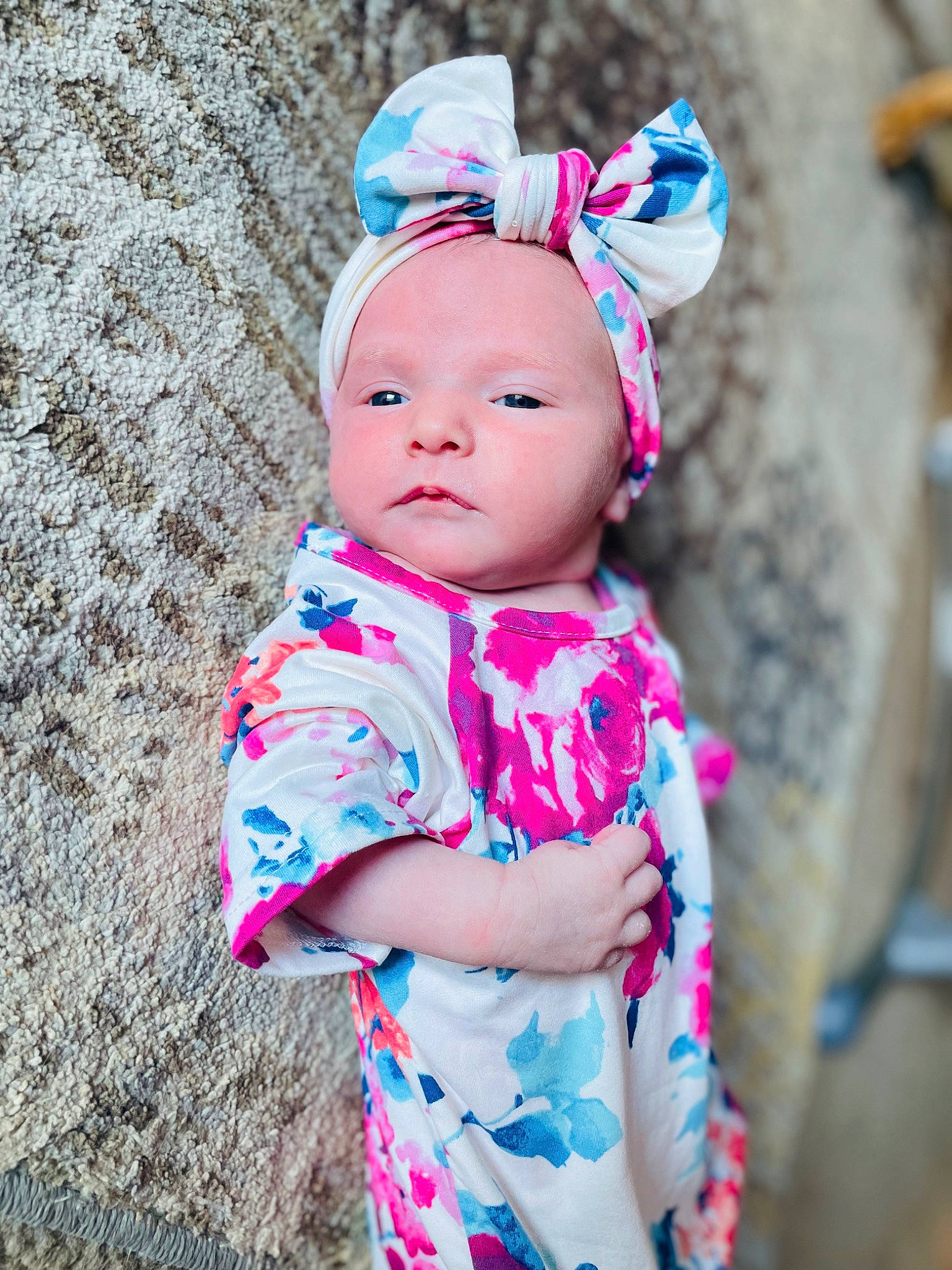 Summer joined the competition — help win amazing prizes! baby, baby_toddler_clothing, beanie, cap, child, electric_blue, fashion_accessory, fun, happy, headwear, iris, lip, magenta, pattern, people_in_nature, person, photo_shoot, pink, portrait_photography, sleeve
