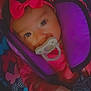 baby, pacifier, headband, pink_bow, car_seat, child, infant, colorful, heart_emoji, cute, face, clothing, seatbelt, closeup, portrait, soft_light, indoors, expression, adorable, baby_girl