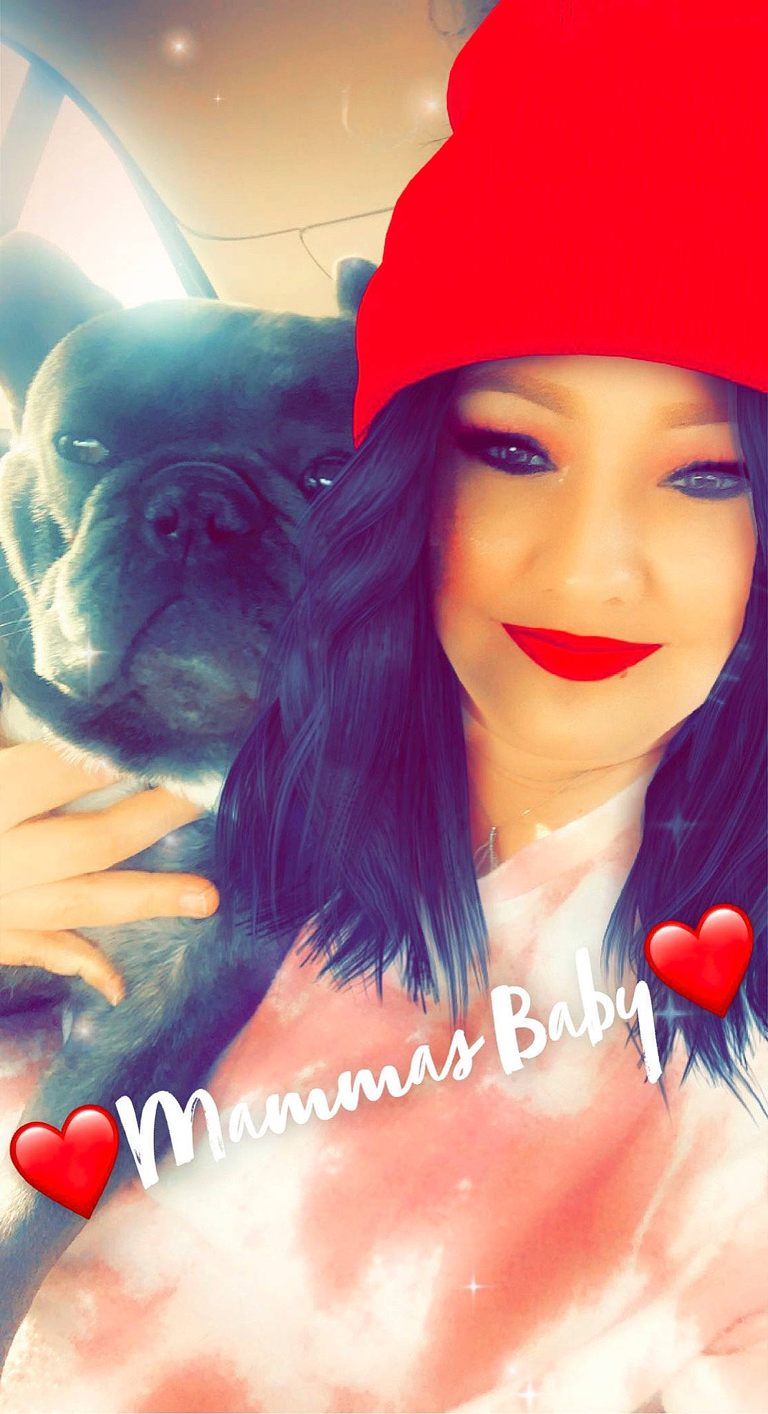 Bentlee joined the competition — help win amazing prizes! cap, carnivore, cool, dog, dress, eyebrow, eyelash, gesture, hair, happy, hat, head, human_body, lip, lipstick, mouth, organ, pug, smile, wig