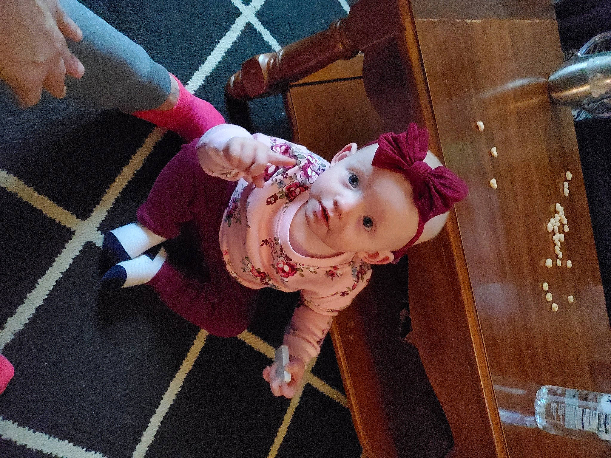 Amira joined the competition — help win amazing prizes! baby, baby_products, baby_toddler_clothing, child, fun, happy, hardwood, hat, knee, leg, leisure, magenta, person, pink, playground, recreation, sock, swing, thigh, toddler