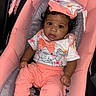 Azurii joined the competition — help win amazing prizes! baby, bow, car_seat, child, clothing, cute, expression, face, hat, indoors, infant, looking, peach, person, pink, portrait, seat, sitting, white, young