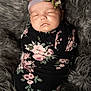 Oakley is registered to the contest to win money with this photo: adorable, baby, blanket, child, closeup, cozy, cute, floral_pattern, flower, headband, indoor, infant, newborn, peaceful, portrait, resting, sleeping, soft_texture, swaddle, wrapped
