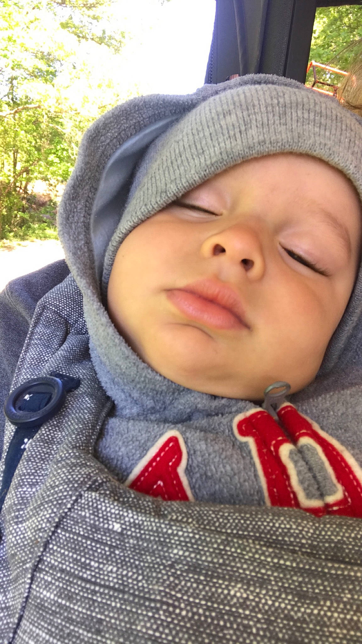 Corbyn is registered to the contest to win money with this photo: baby, cheek, child, headgear, headwear, lip, nose, person, skin, smile, toddler, wool