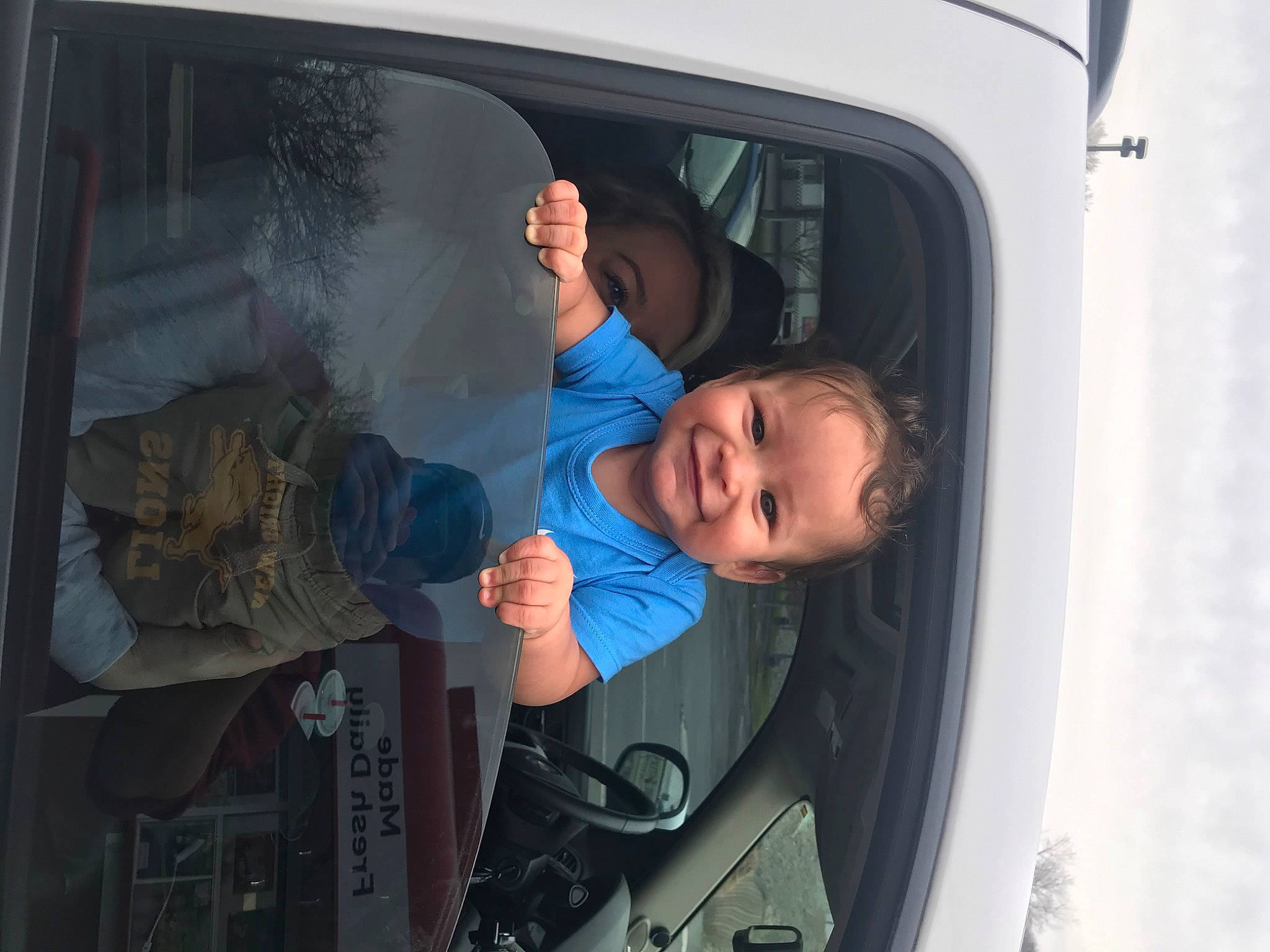 Corbyn joined the competition — help win amazing prizes! auto_part, automotive_exterior, automotive_window_part, child, joy, person, vehicle, vehicle_door, window