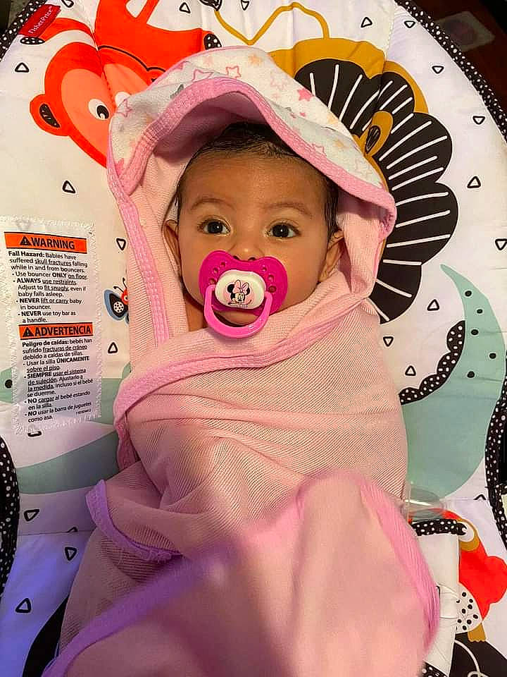 Cicily Luna Avila Mota is registered to the contest to win money with this photo: baby, baby_toddler_clothing, cheek, child, eyebrow, eyelash, facial_expression, happy, hat, headgear, lip, magenta, mouth, nose, organ, person, pink, skin, sleeve, textile