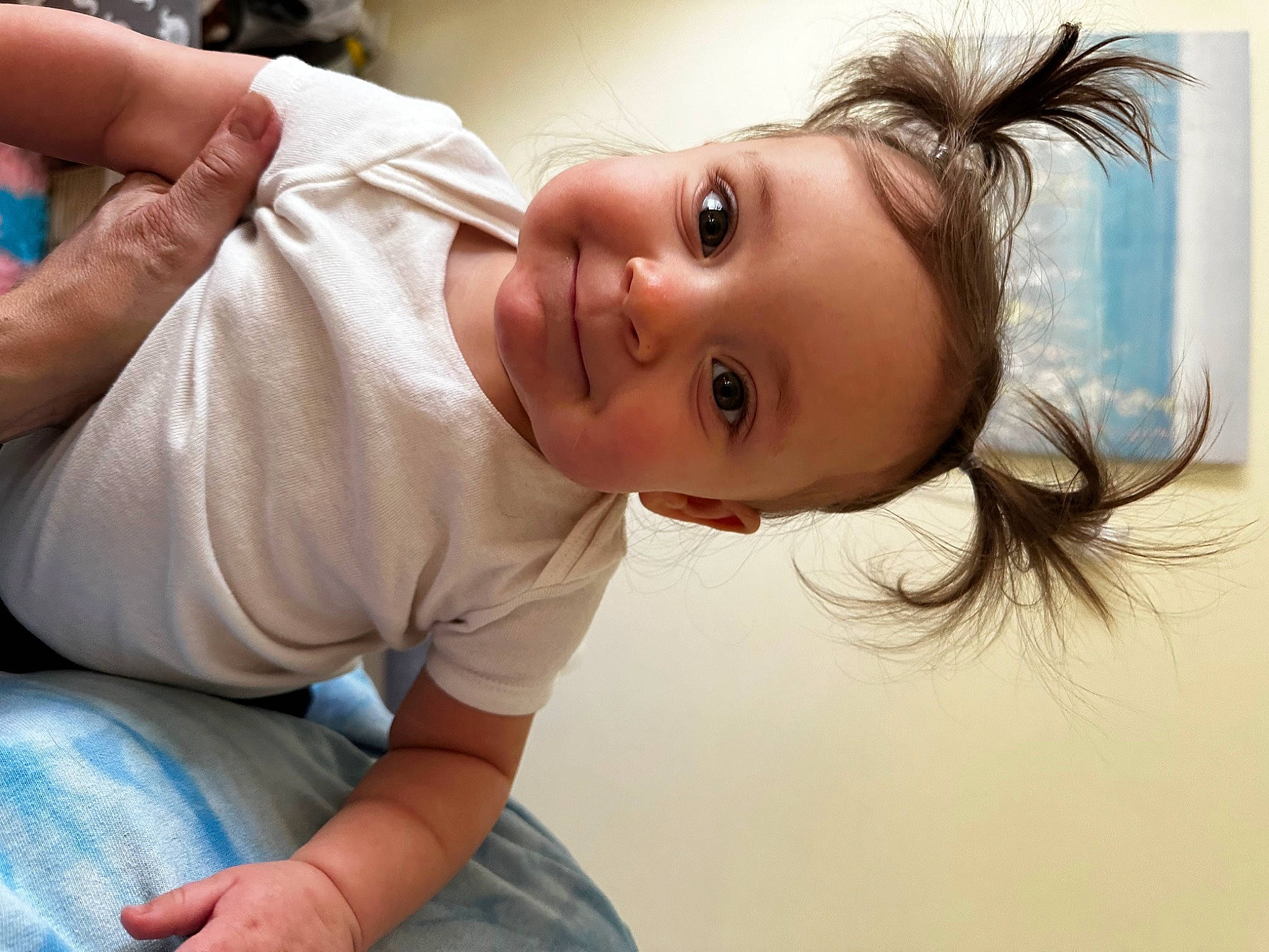 Giulia is registered to the contest to win money with this photo: baby_toddler_clothing, cheek, chin, eyebrow, eyelash, finger, flash_photography, gesture, hand, happy, iris, joint, joy, lip, mouth, neck, nose, person, shoulder, skin