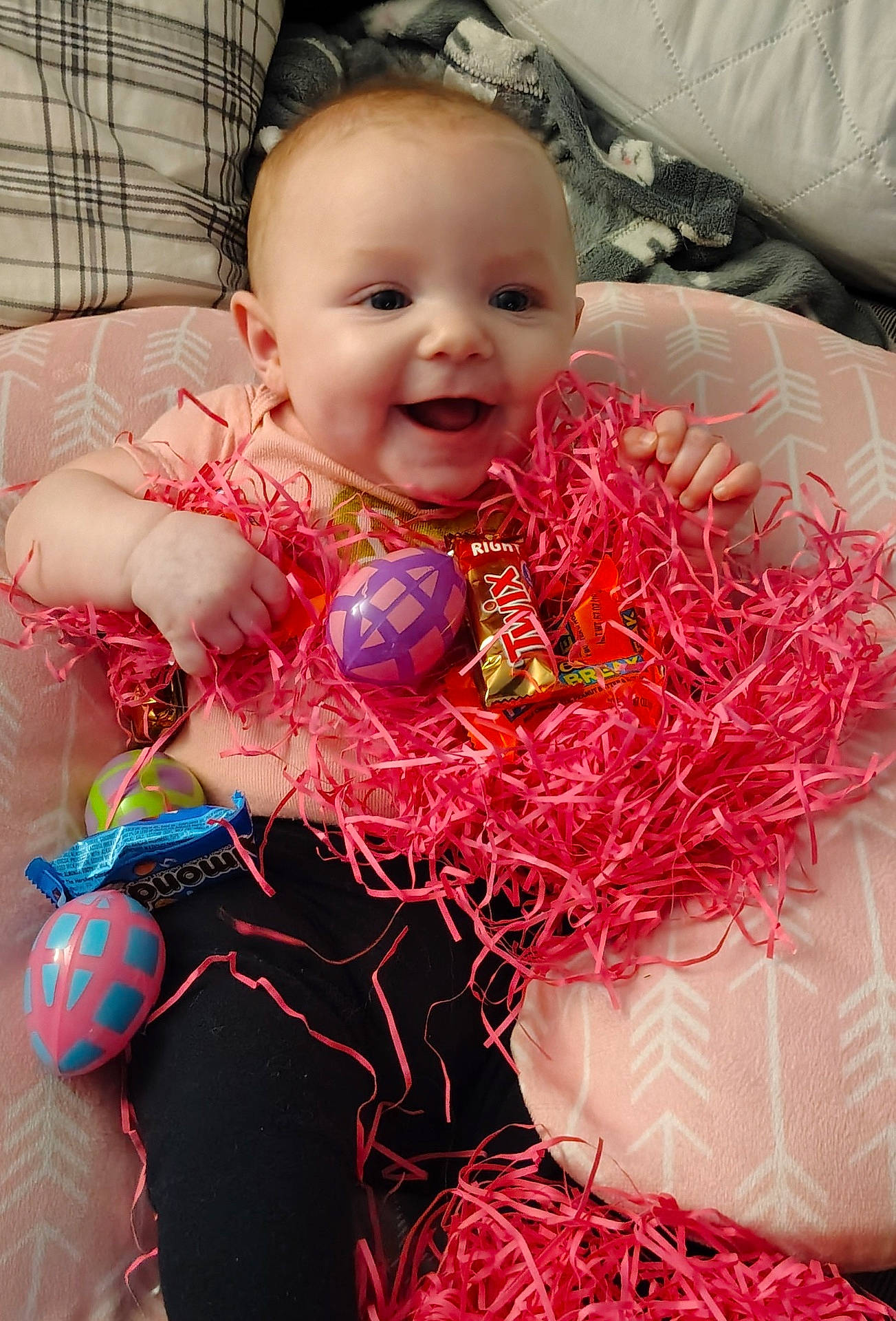 baby, ball, bodypart, candy, couch, cushion, face, finger, food, furniture, hand, happy, head, homedecor, laughing, person, photography, portrait, purple, sweets