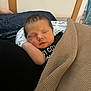 Brayden is registered to the contest to win money with this photo: newborn, baby, sleeping, blanket, pillow, bed, arm, face, head, infant, rest, cozy, knitted, fabric, person, indoor, peaceful, soft, relaxation, comfort