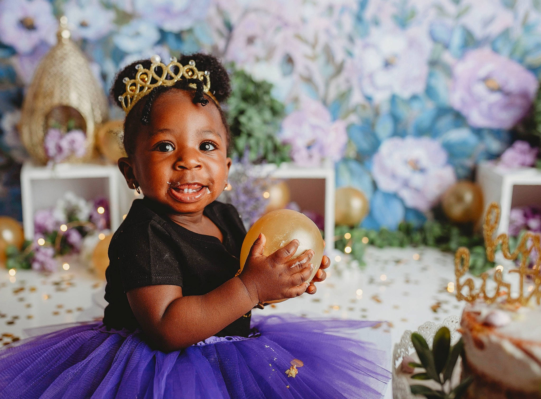 Judeah is registered to the contest to win money with this photo: child, hair_accessory, happy, headpiece, lavender, person, purple, smile
