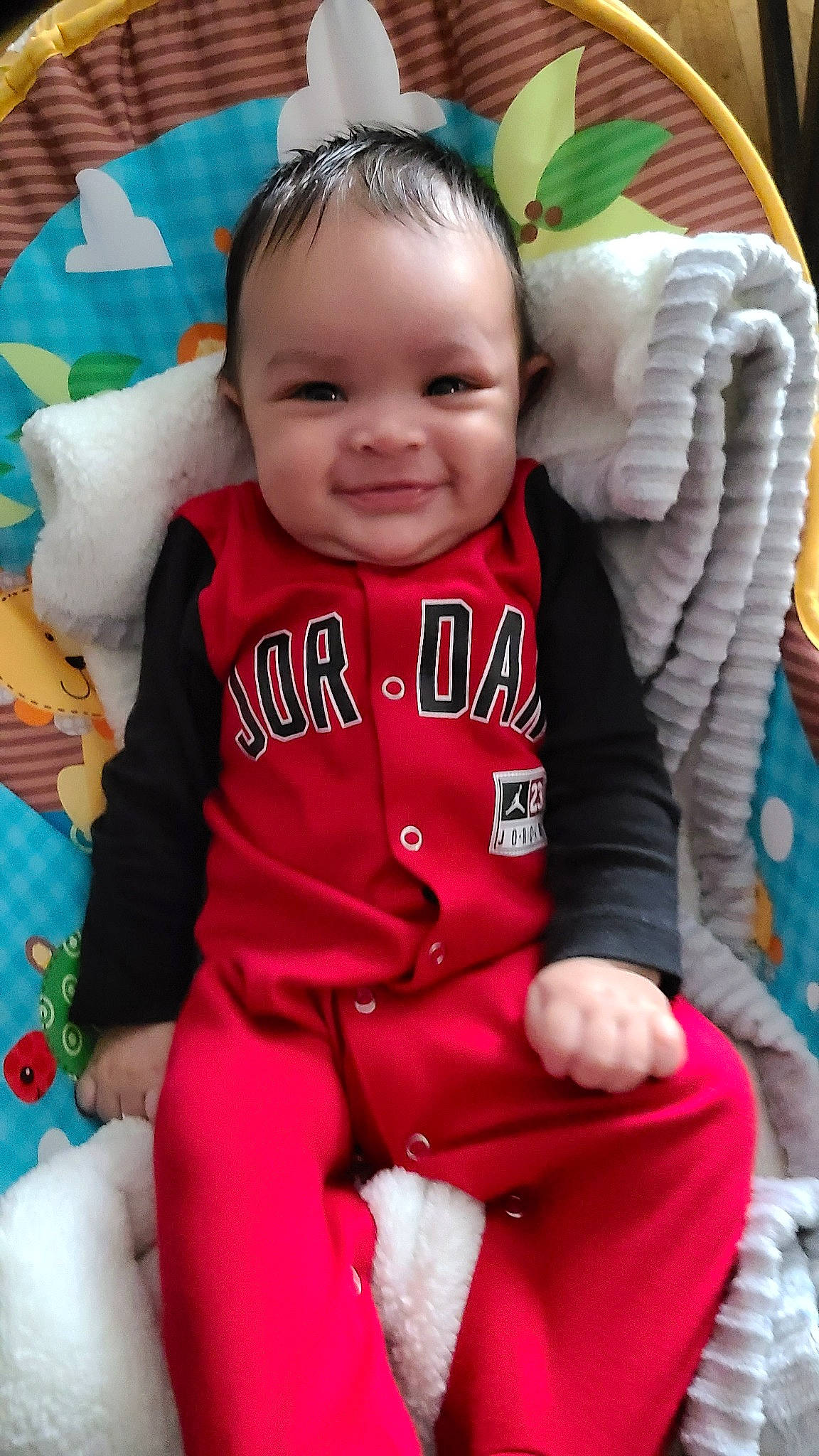 Ian joined the competition — help win amazing prizes! baby, baby_products, child, joy, outerwear, person, play, skin, smile, toddler