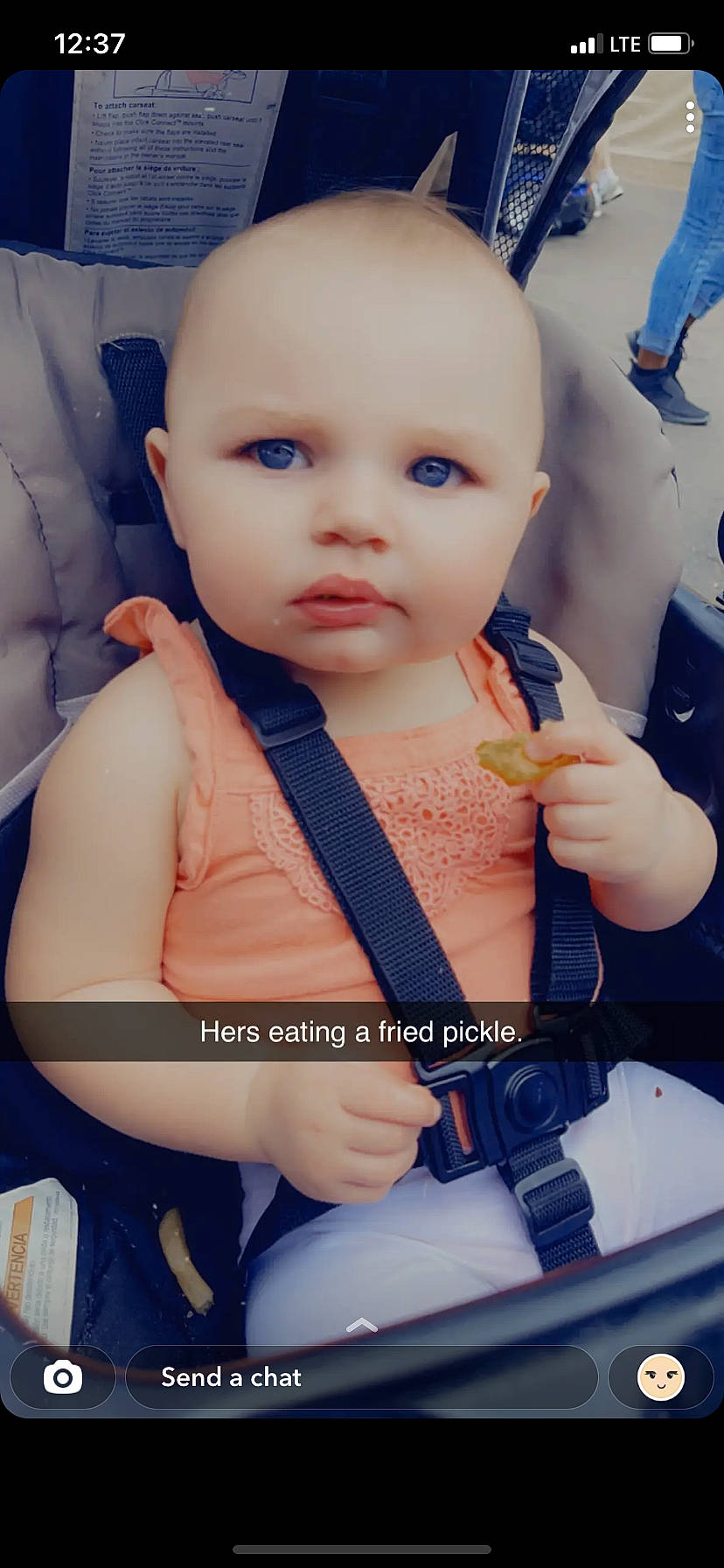 Adelynn joined the competition — help win amazing prizes! azure, baby, baby_toddler_clothing, beauty, blue, cheek, child, electric_blue, eye, eyelash, finger, iris, mouth, nail, neck, person, product, skin, thumb, toddler