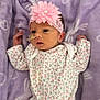 Faith joined the competition — help win amazing prizes! baby, infant, purple_blanket, headband, flower, onesie, floral_pattern, lying_down, medical_tube, nasal_tube, cute, newborn, soft_texture, heart_pattern, pink, white, small_hands, indoors, cozy, resting
